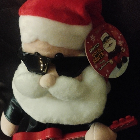 Santa Claus Plush with Red Guitar - Picture 2 of 3